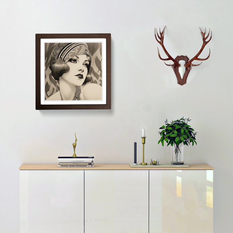 Single Picture Frame Print on Wood, Walnut