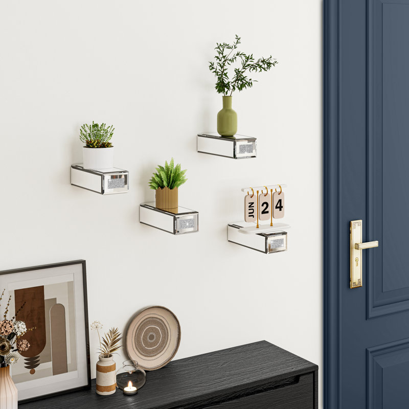 Tablettes murales flottantes en verre Charleily