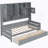 Twin Size Wooden Daybed With 2 Drawers, and All-in-One Cabinet and Shelf, Gray-751676566-751676560