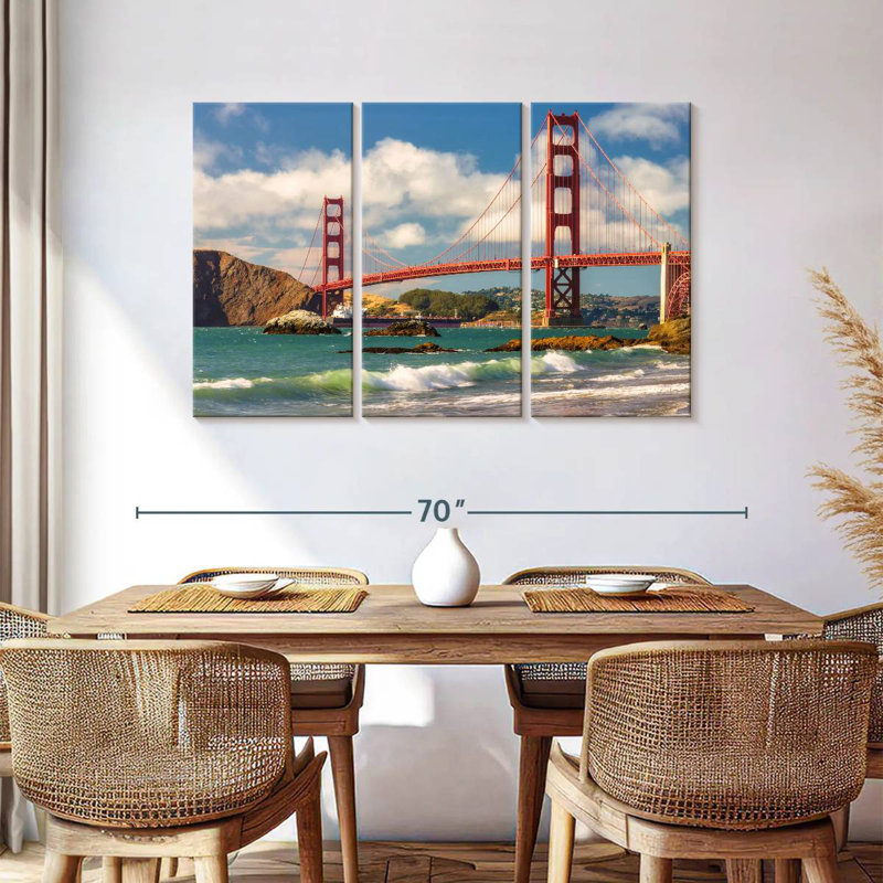 Lilie vagues au-dessous du pont Golden Gate, H 36 po x l 57 po