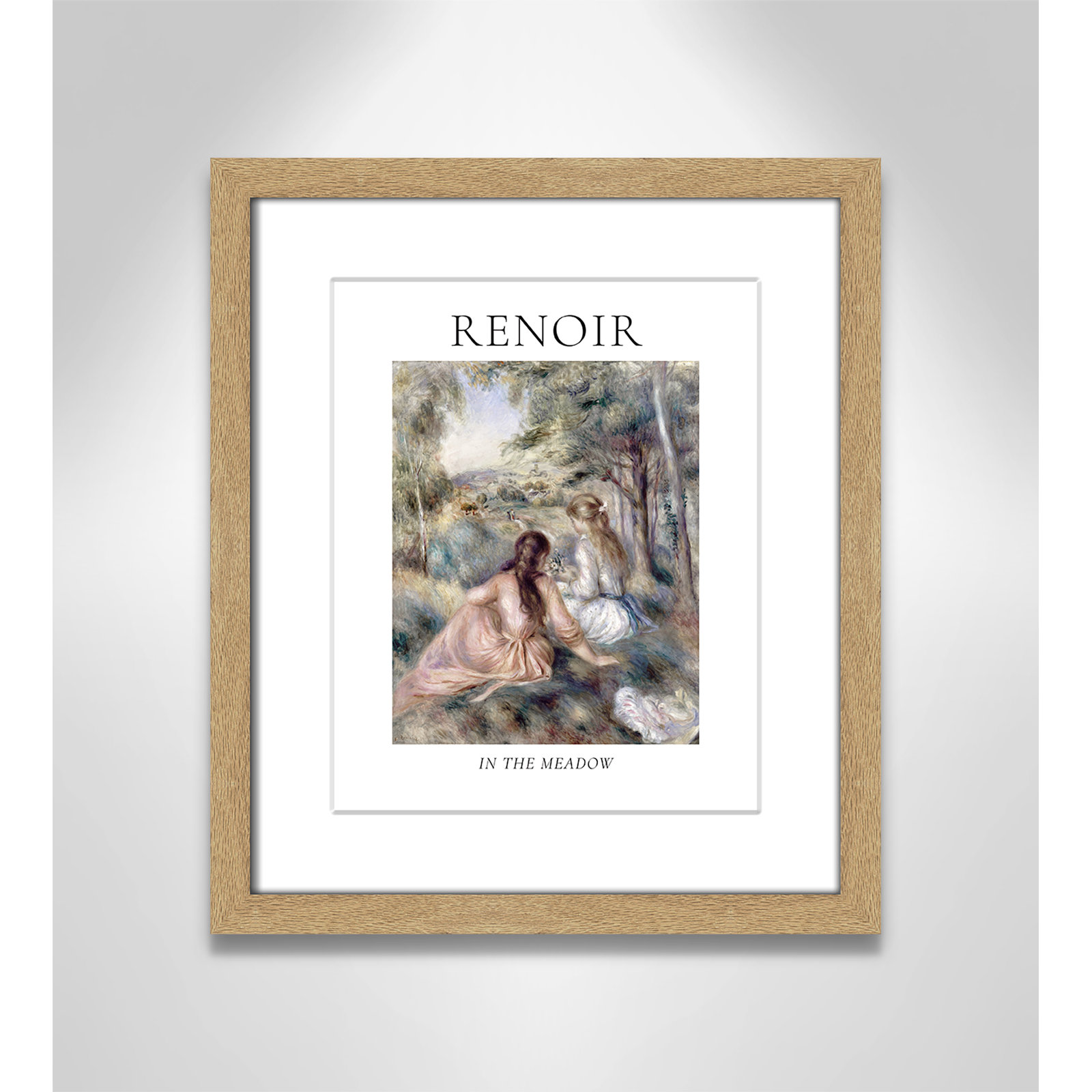 Old Masters Collection "In the Meadow" Print, Yes, 15" H x 13" W x 1.25" D, Natural Single Picture Frame