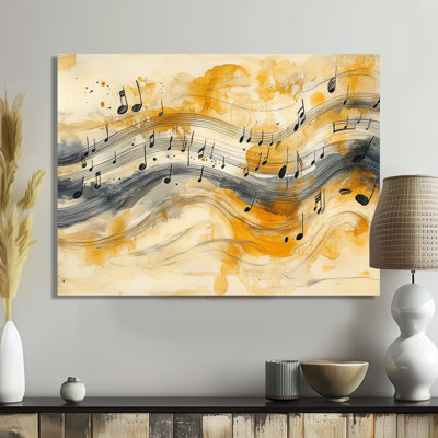 Notes on a Flowing Staff II - Musical Metal Wall Art Print, Music Metal Print