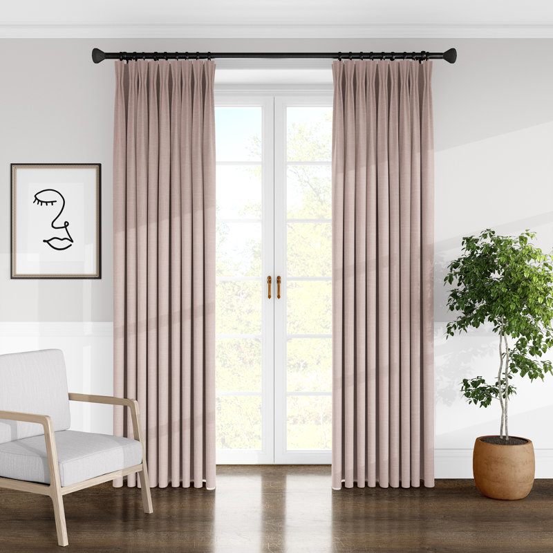 Panneau de rideau simple semi-diaphane plissé Luxe Linen, l 20 po x L 96 po, Rougir