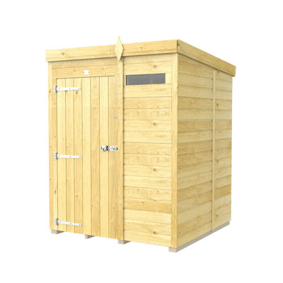 5ft x 5ft Pent Security Shed - Single Door