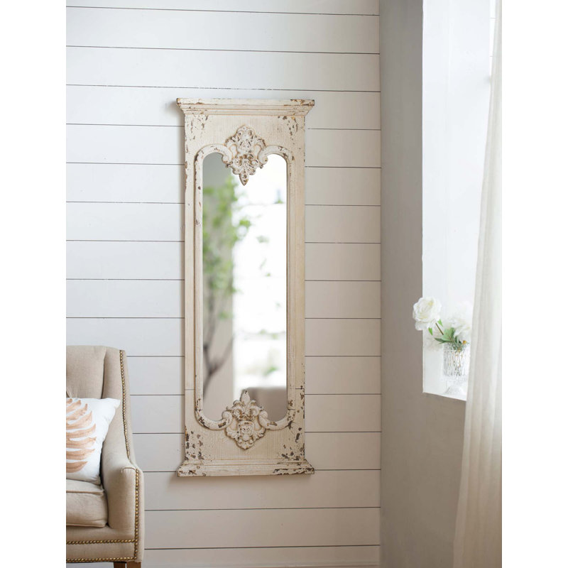 Le miroir de plancher pleine longueur avec cadre en bois massif ajoute de la beauté rétro à n'importe quelle pièce et présente une fabrication durable