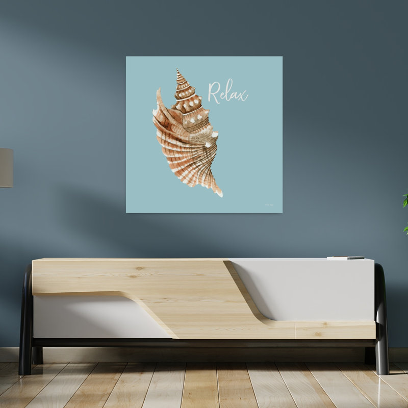 «Relax», coquillage abstrait, paysage côtier, art, H 36 po x l 36 po