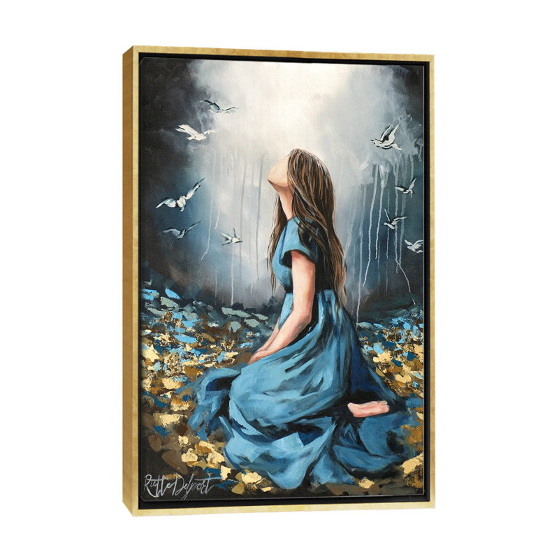 Sy Dra 'N Drome , Floater Framed Print Canvas without Mat, 60" H x 40" W, Gold