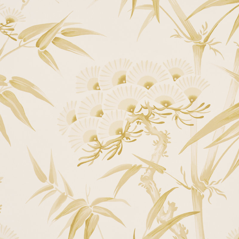 Papier peint floral Arita, Vert cédrat