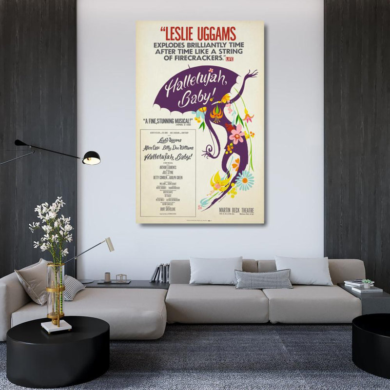 «Alléluia, bébé! par Hilary Knight - Art mural toile tendue avec châssis, H 24 po x l 17 po