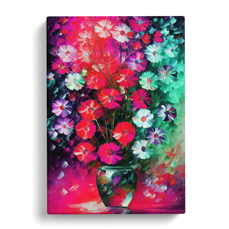 Flowers In A Vase No.5 - Wrapped Canvas Print, 50cm H x 35cm W