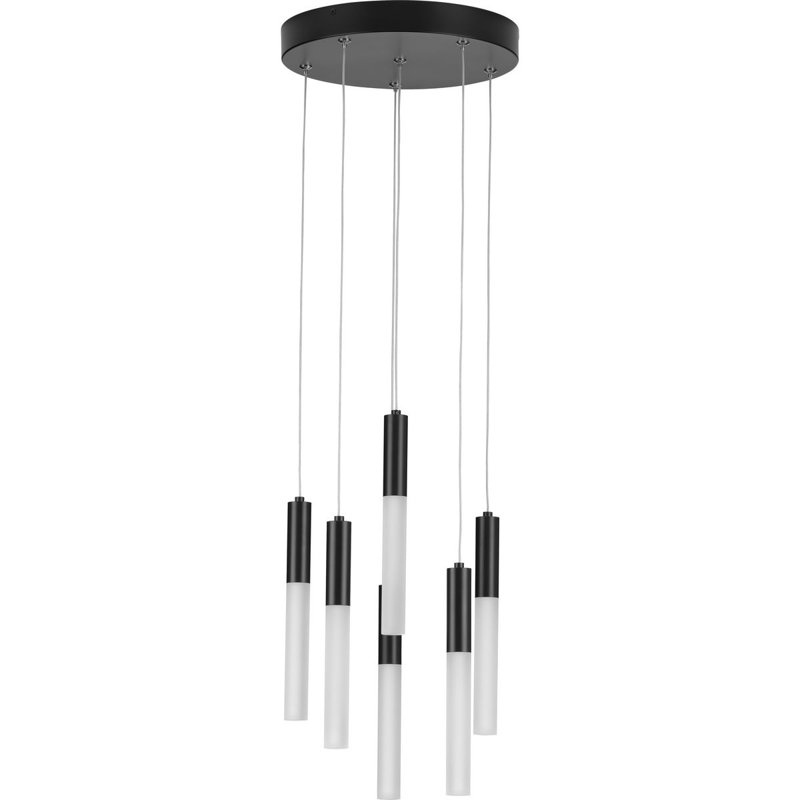 Luminaire suspendu en grappe à 6 lumières DEL Besek, Noir mat