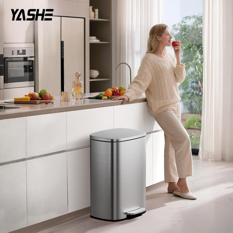 Stainless Steel Step On Recycling Bin - 50L