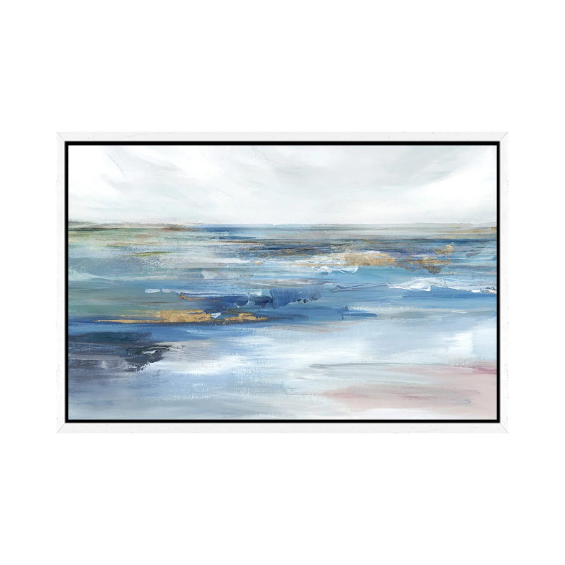 Ocean Kiss 1 Piece Painting on Canvas, 101.6 cm H x 66.04 cm W, White Framed