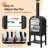 Iron Freestanding Wood-Fired Pizza Oven in Black