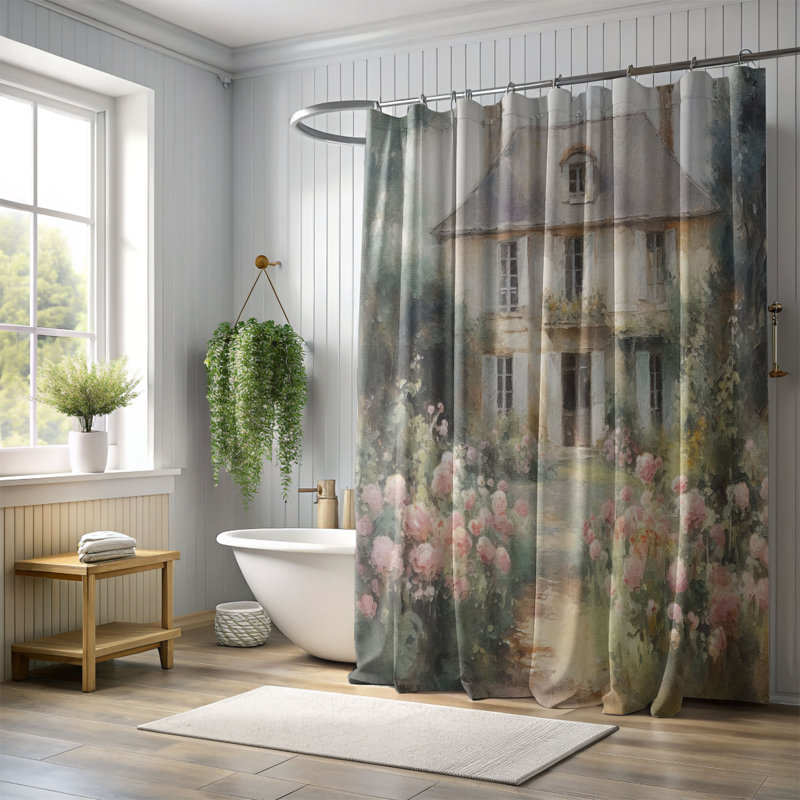 Rideau de douche Frouwe, H 74 po x l 71 po
