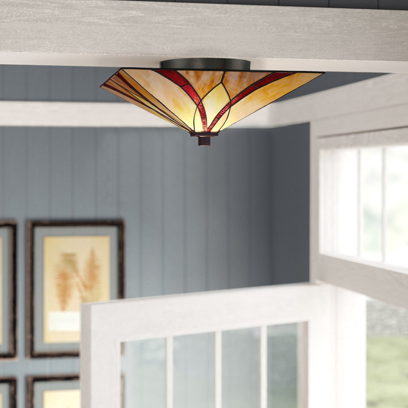 Maksian Glass Semi Flush Mount
