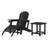 Outdoor Poly 3-Piece Set Adirondack Chair With Ottoman And Side Table-118433070