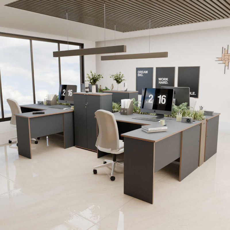 Modern Wall-Mounted Study Desk, 63.0 x 29.5 x 56.7 inches | 100% Melamine Coated Particle Board | Space-Saving Design with Additional Storage | Perfect for Home Office & Study Environments