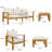 Outdoor 5-Piece Acacia Wood Patio Conversation Set with Sofa, Chairs, Ottoman & Coffee Table