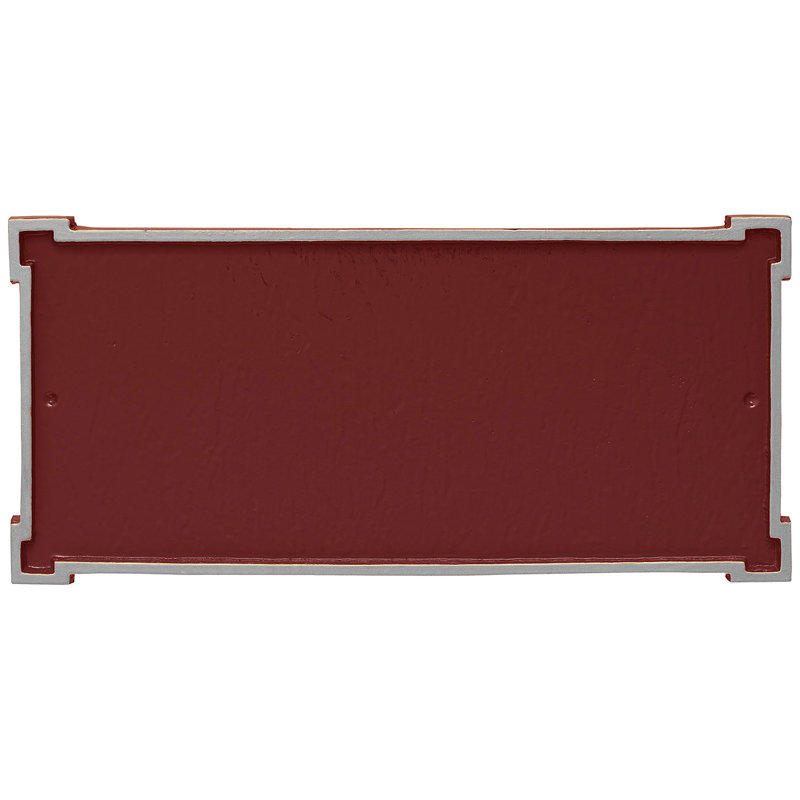 Plaque d’adresse murale sur 1 ligne New Yorker, Rouge brique / Argent
