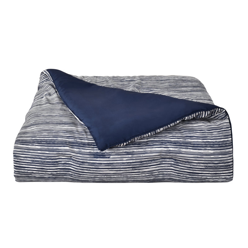 Dalton 3 pièces Ensemble d'édredon bleu marine, Édredon pour très grand lit + 2 taies décorativ