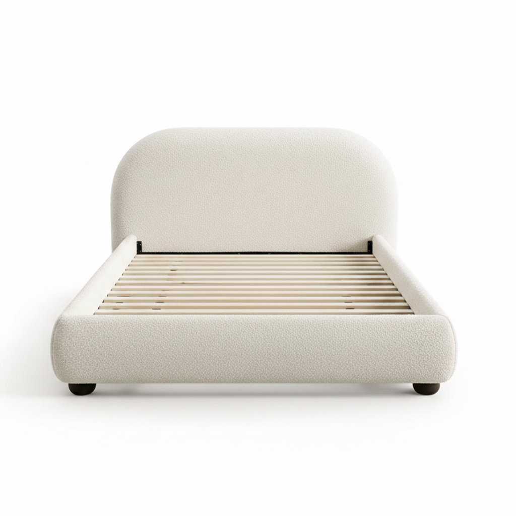 Tesso Upholstered Platform Bed, Cream, King