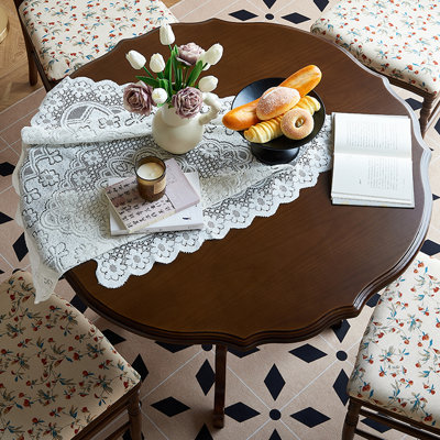 French retro solid wood dining table