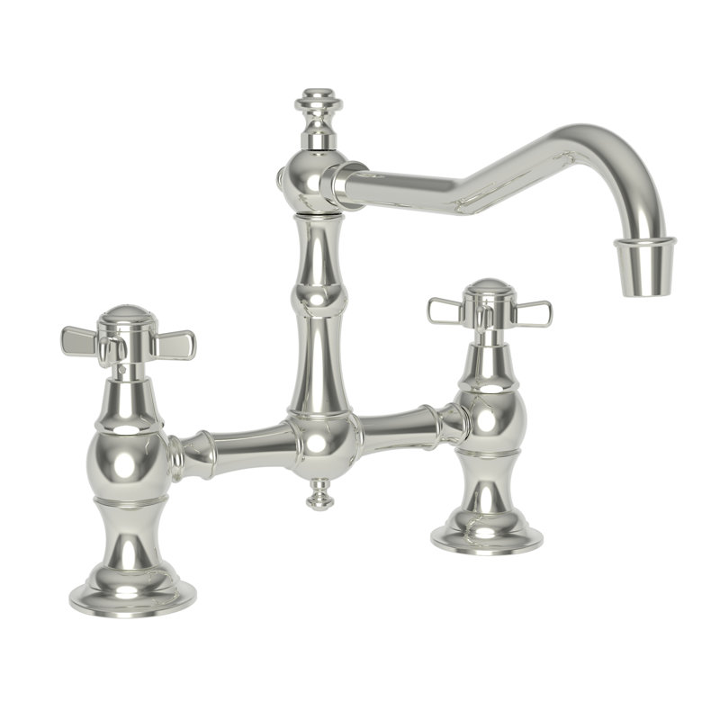 Fairfield Kitchen Bridge Faucet, Polished Nickel