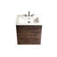 Meuble-lavabo moderne en noyer - Offre un espace de rangement généreux et un fonctionnement silencieux du lavabo