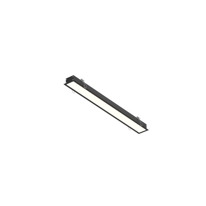 Ensemble d'éclairage encastré 23,75 "Ultra Slim, Noir sableux