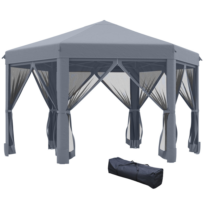 Ahsley 3m x 3m Steel Patio Gazebo, Grey