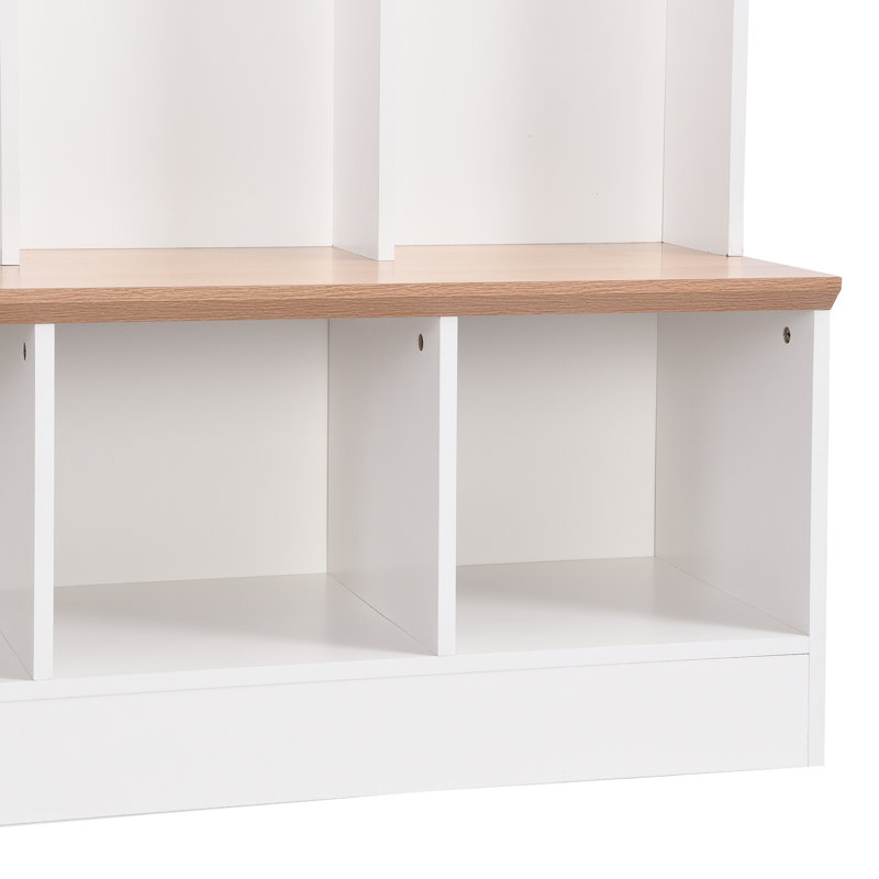Arbre d'entrée Yomaly avec banc et rangement pour chaussures, Blanc