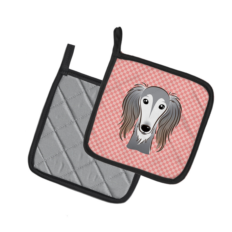 Cuisinier poignée saluki caroline trésors Checkerboard, Rose