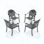 Chaise de patio en fonte d'aluminium 4 pièces avec structure et coussins-1288584444