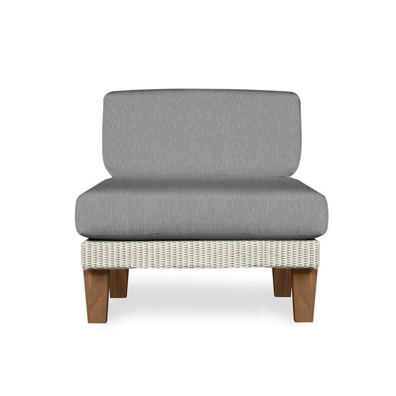Catalina Outdoor Teak Lounge Chair, Beach Navy, Linen