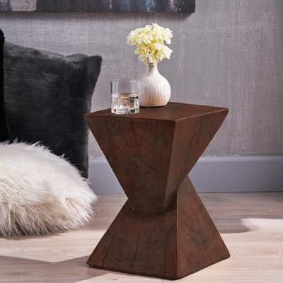 Table d'appoint élégante brun foncé, 6,86 kg, 31,75 cm de large, conçue pour les petits espaces. Table d'appoint au design organique, 32,5 cm x 32,5 cm, aucun assemblage requis.