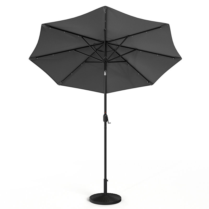 Maust 3m Traditional Parasol with LED Light, Dark Grey
