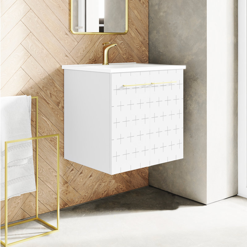 Meuble-lavabo de 24 po Annécy, Blanc galaxie