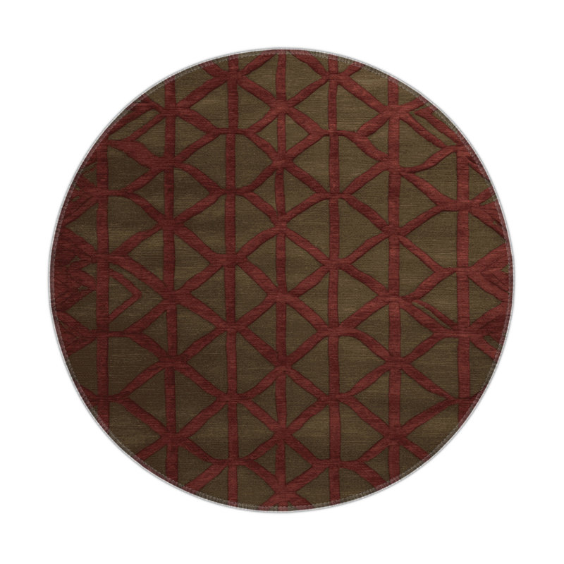 Tapis brun intérieur et extérieur Trellis, Rond 5 pi
