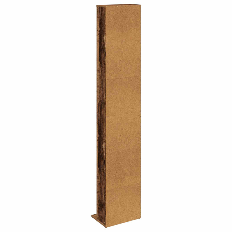 175 cm H Media Shelves, Old Wood