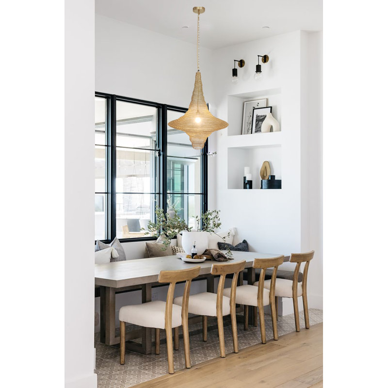 1-Light Gold Pendant With A Chain Basket Shade, 89" H x 24" W x 24" D, Gold