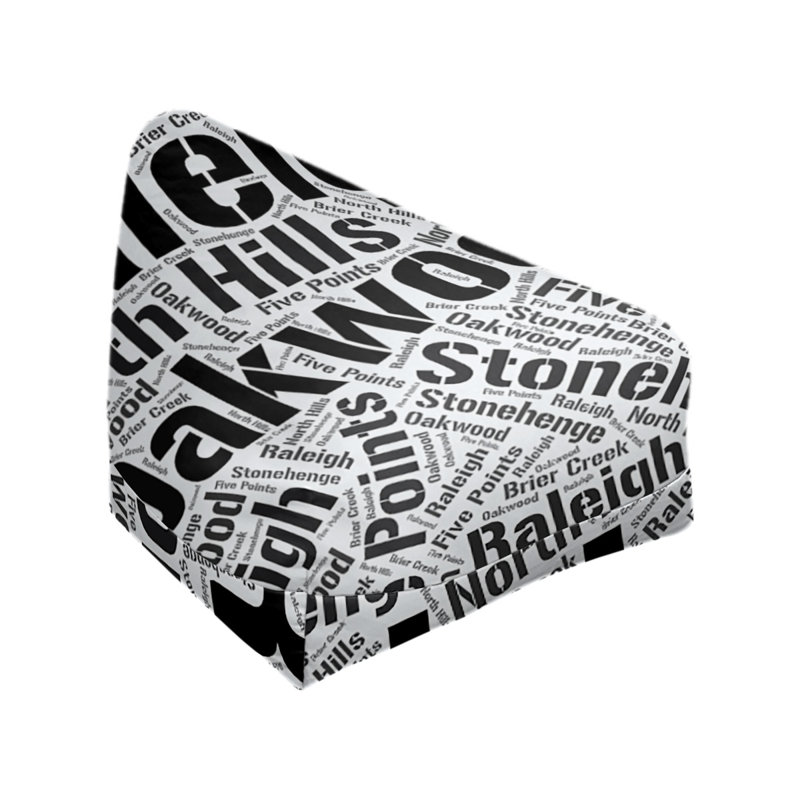 Classic Bean Bag, 42" H x 38" W x 29" D, Black Polyester Blend, Raleigh