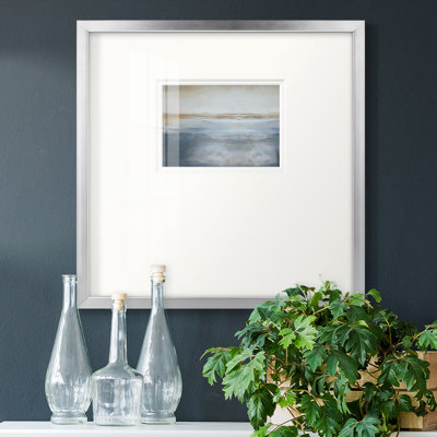 «Blue and Gold Abstract», reproduction encadrée
