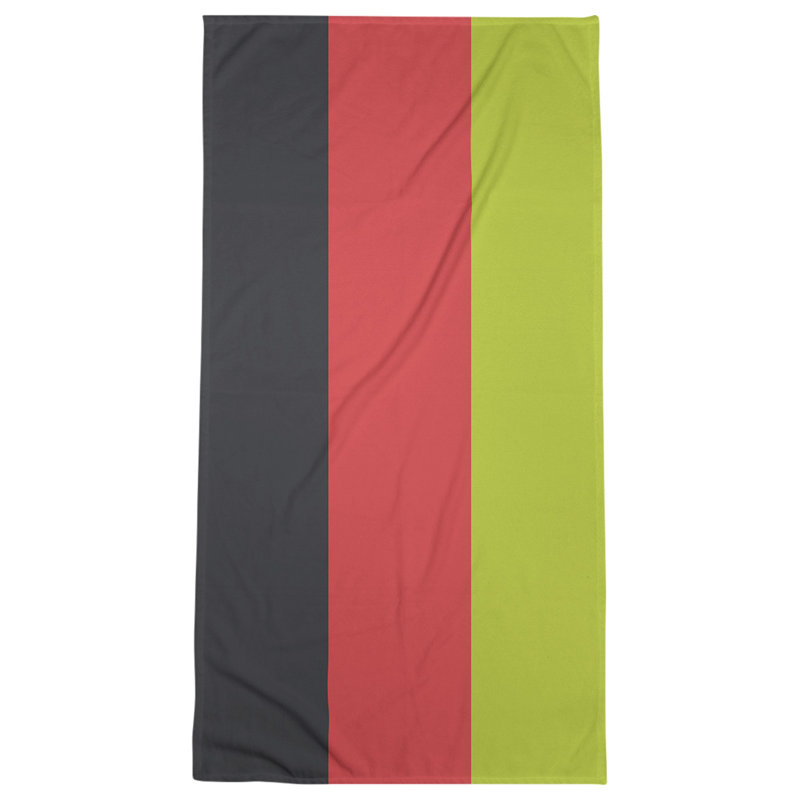 Lightweight Bath Towel, Charcoal/Torch Red/Volt Green