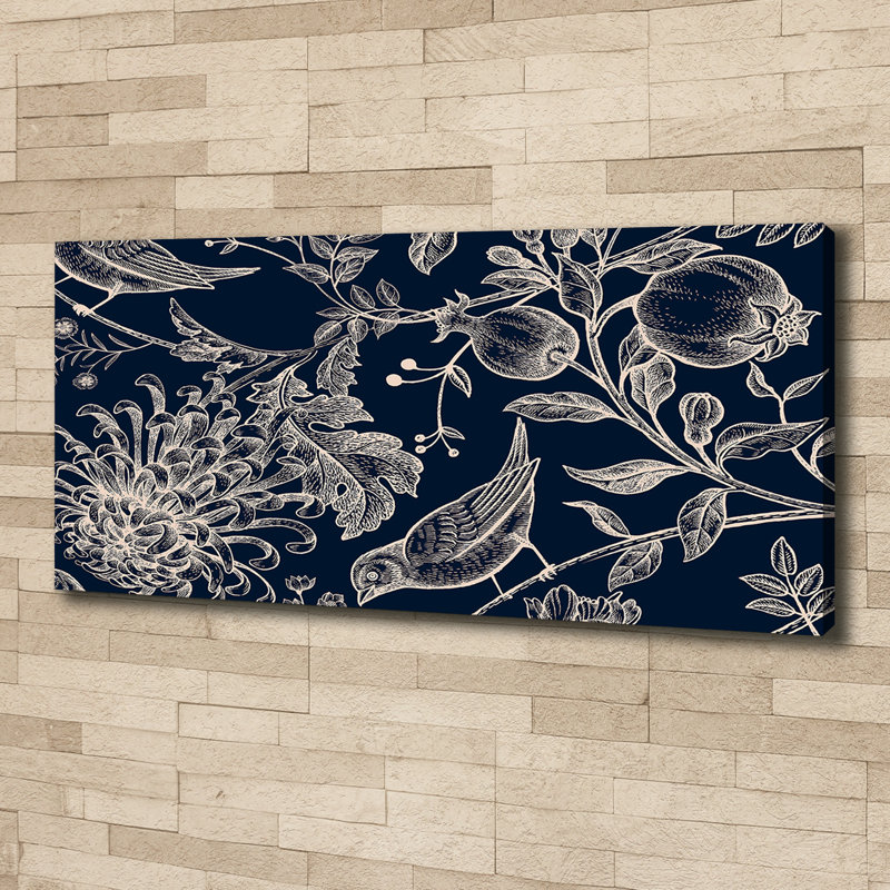 Flowers And Birds - Wrapped Canvas Print