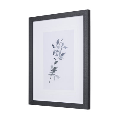 Feuille ombre portée à la main, reproduction d'art encadrée sous verre