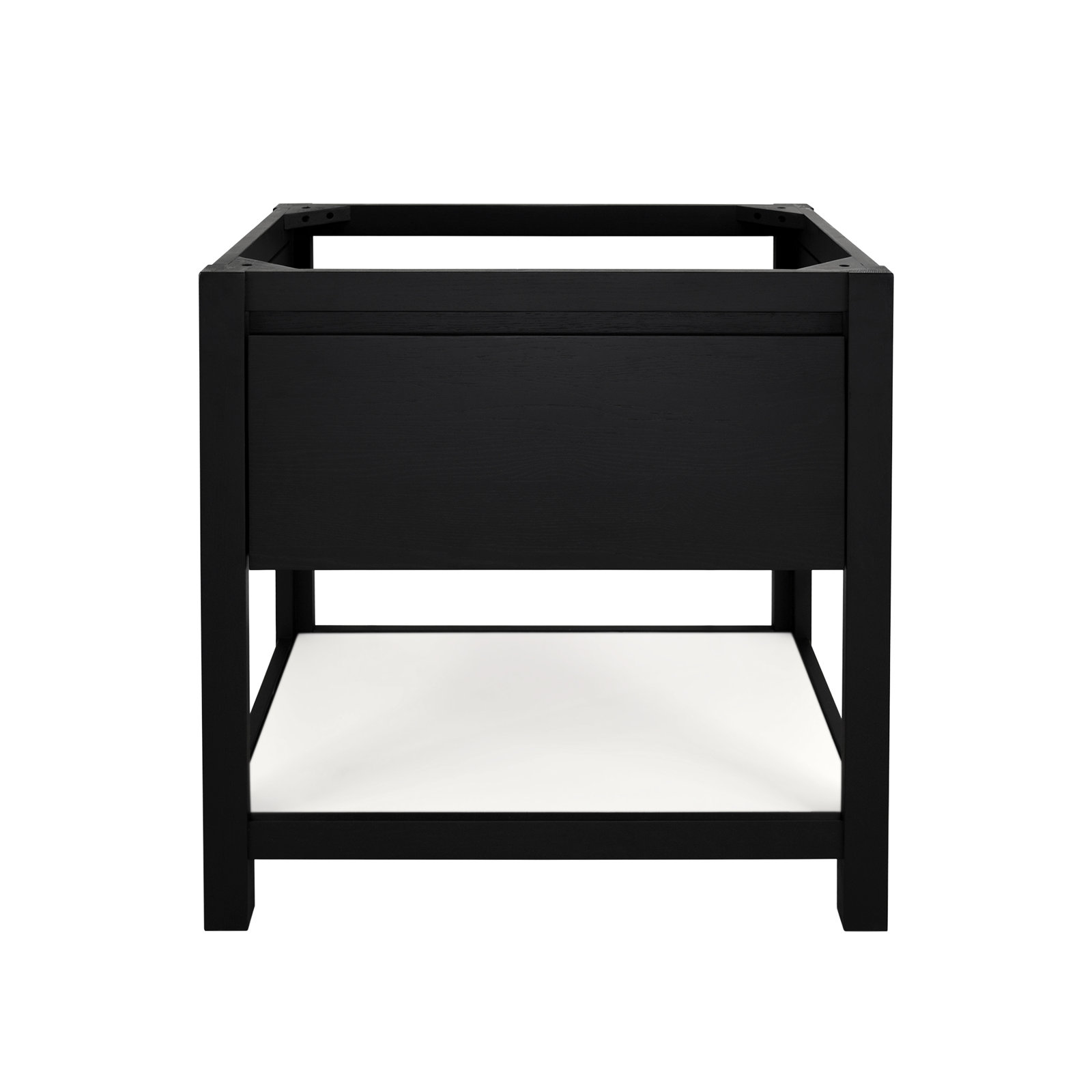 Solace 30.5" Single Bathroom Vanity Set, Midnight Oak, Pearl, Pearl