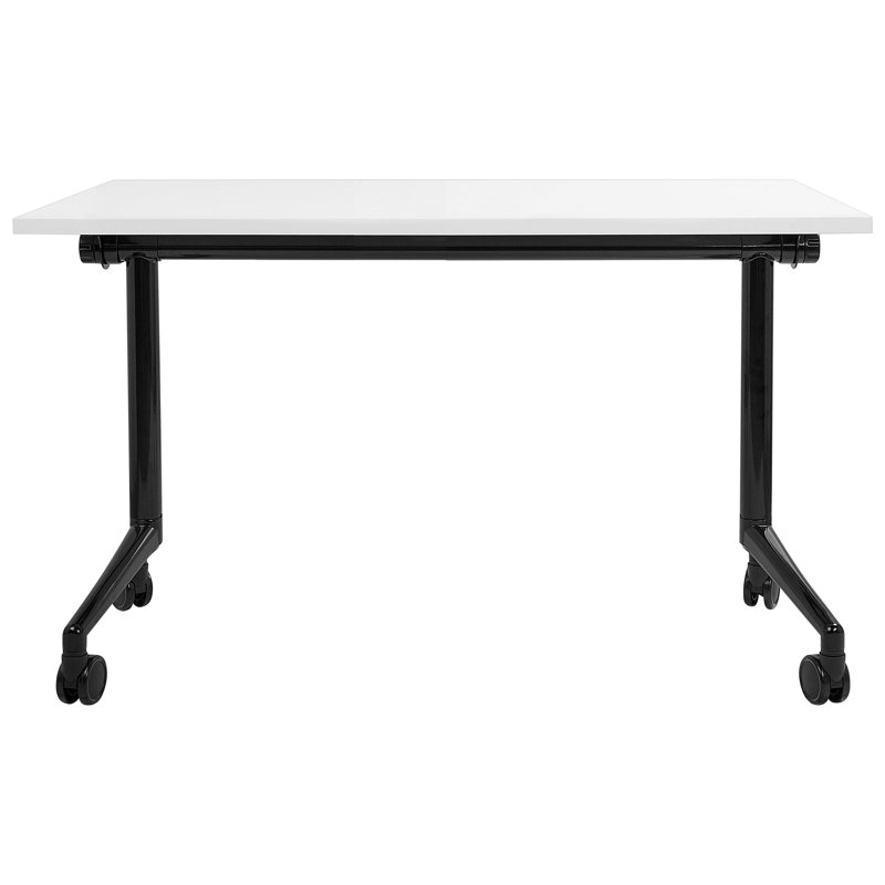 Yawen Metal Base Writing Desk, White/Black, 120cm H x 60cm W