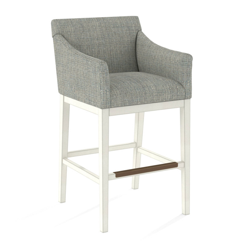 Upholstered Stool, Applause Porpoise, White