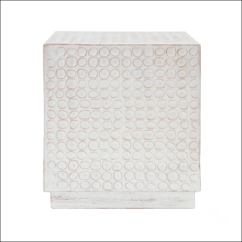 Table d'appoint moderne MGO avec conception cannelée, durable et polyvalente pour une utilisation intérieure et extérieure
